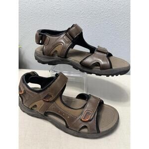 Rugged Outback Mens Brown Adjustable Strap Sandals Size‎ 10